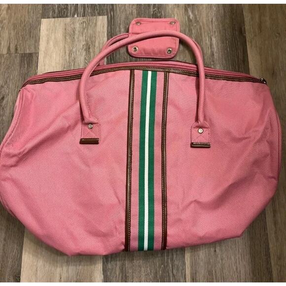 Vintage Tommy Hilfiger Duffle Bag Pink 21x12 Weekender Carry-on - Picture 2 of 10